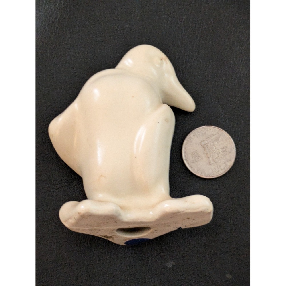 Vintage Penguin Matte White Pottery Miniature Figurine 3 Inch Shawnee?